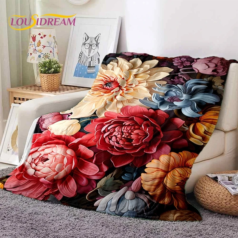 

Dream Sun Flowers Nordic Daisy Soft Blankets,Keep Warm Throw Blanket Comfortable Blanket for Picnic Beds Sofa Home Bedroom Gift