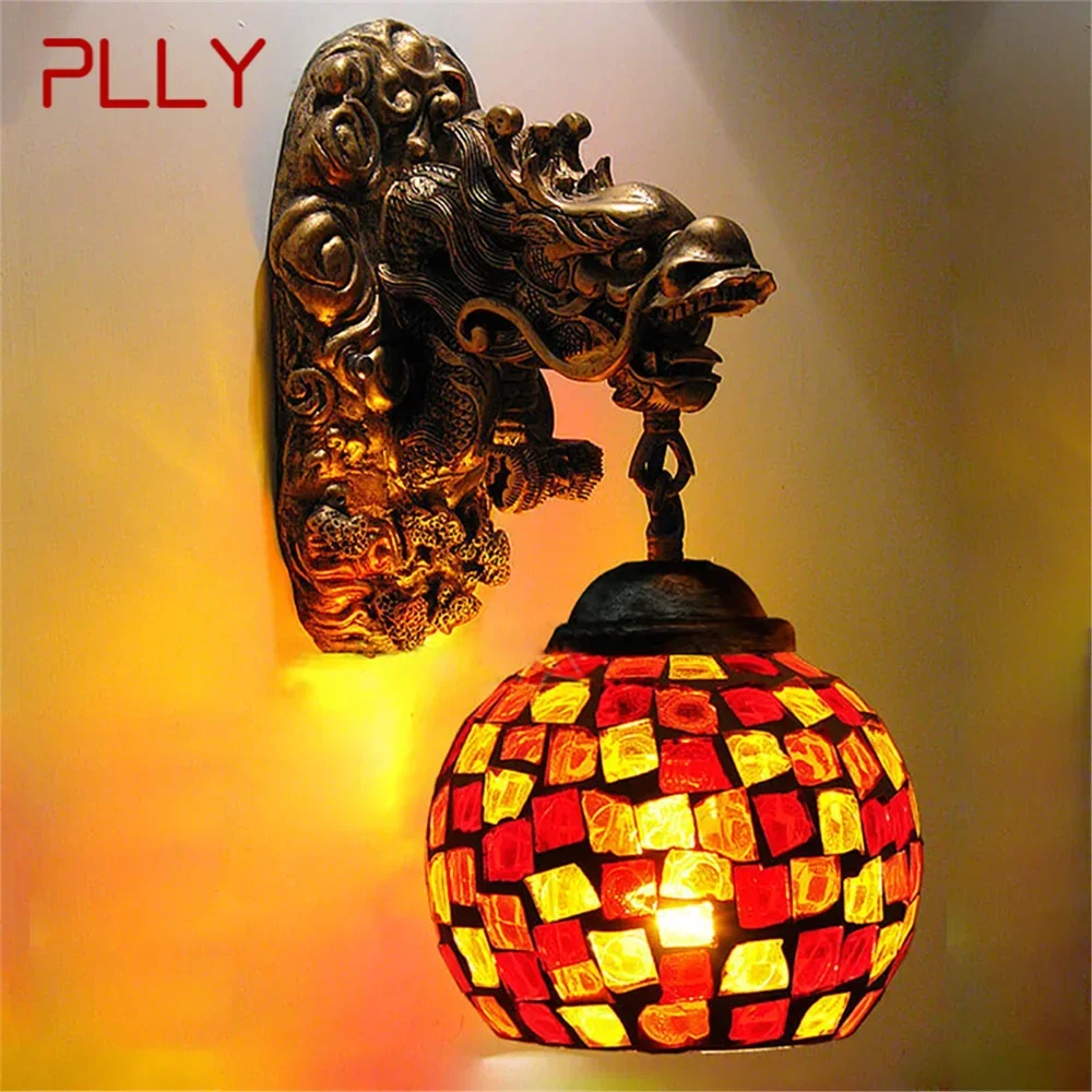 PLLY Contemporary Wall Lamp Retro Creative LED Living Room Bedroom Bar Cafe Western Restaurant Aisle Decoration Wall Light