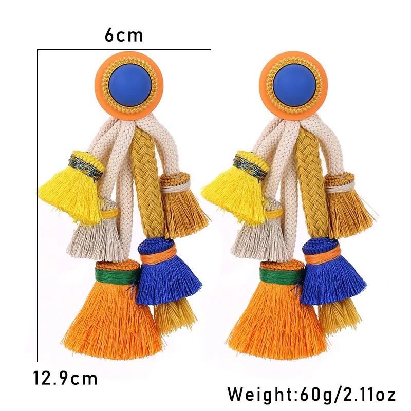 Statement Earrings Ropes&Tassels Dangle Exaggerated Earrings Handmade For Women Wedding Party Jewelry Dress Accessories