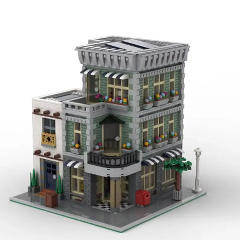 MOC-Small Particle Street View Store Blocos de Construção Modulares, Brinquedos DIY Puzzle, Modelos de Presente, Decoração, Spot