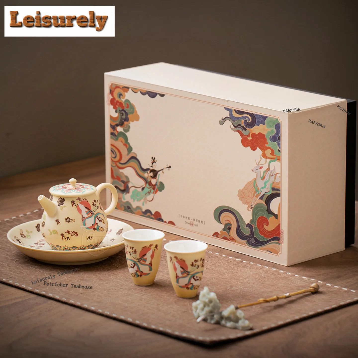 BAEJORIA Dunhuang A Deer Of Nine Colors Tea Set Complete Set Japanese Tea Ceremony Set Teapot And Tea Cup Set Cha Decoration