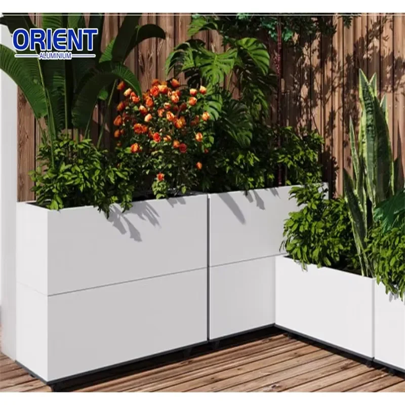 Modern Metal Flower Pots For Indoor Outdoor Garden Decor Durable Planting Containers Home Patio Planter Box Stylish Design