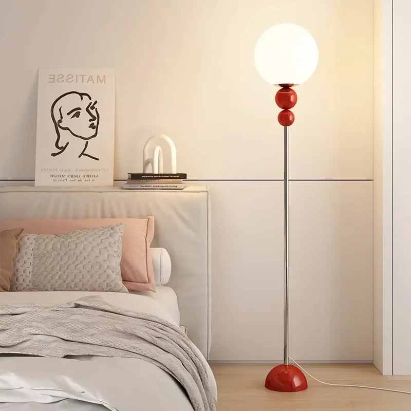 

SANDYHA Minimalist LED Floor Lamp Cream Style Luxury Standing Light for Living Room Sofa Bedroom Bedside Home Decor