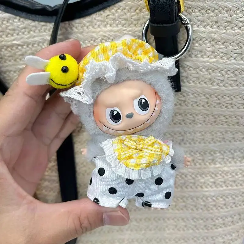 Labubu 4.0 عباءة عيد الميلاد كيب الزي لطيف سانتا نمط القلب رمز سلسلة ملابس الدمى واللباس #3