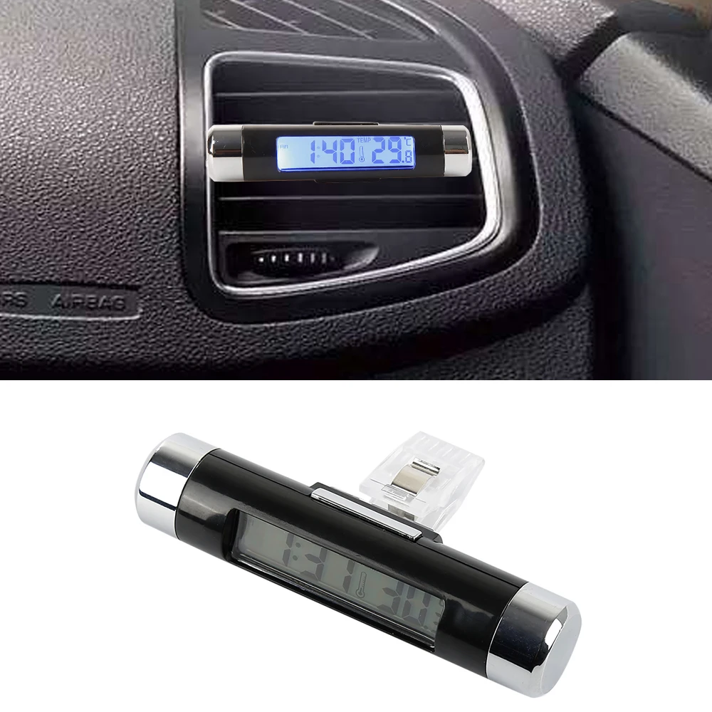 Automotive Accessories Stylish High-precision Dual-function Easy-to-install Versatile Car Temperature Clock Calendar Clip-on