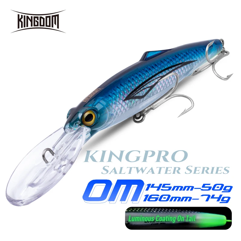 Kingdom Floating Minnow 50g 74g 145mm 160mm Artificial Jerkbaits Sea Fishing Lure Long Casting Swimbait Pesca Hard Baits Seabass