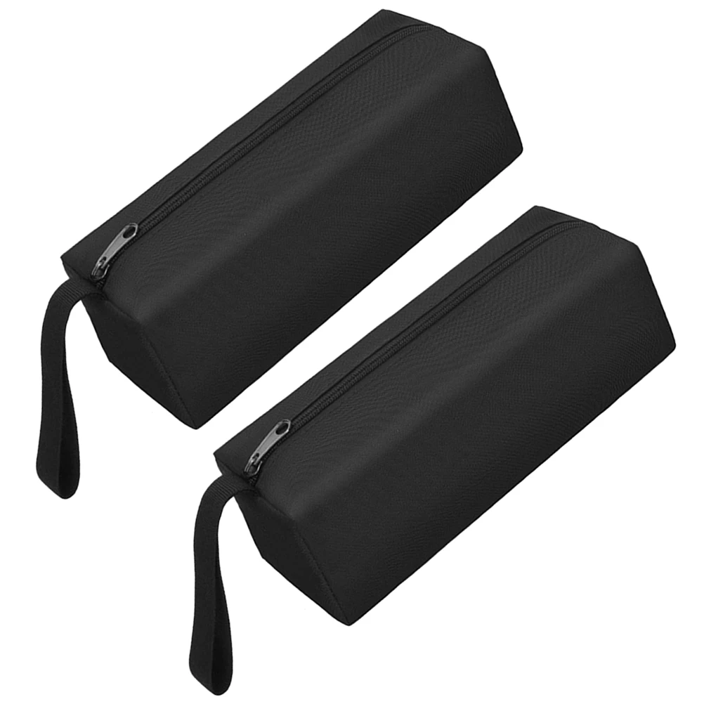 2 pcs Tool Storage Bag Oxford Cloth Pouch Zipper Small Tools Black Large BD02 Waterproof MultiFunctional Travel Use