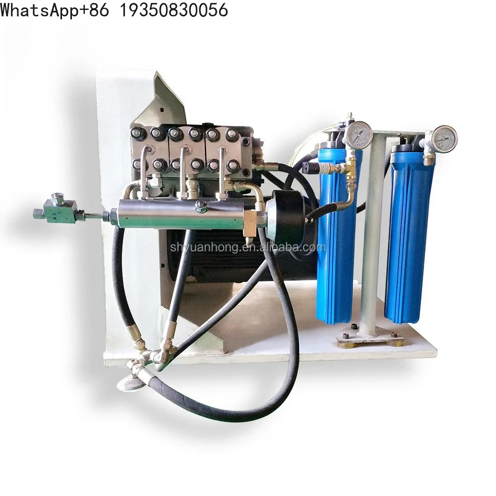 Machine de pompage d'eau haute pression industrielle, pompe à piston triplex, système de jet UHP pour le nettoyage et la découpe à jet d'eau