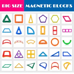 1PC Big Size Magnetic Blocks DIY Magnetic Construction Toys Magnetic Designer Model Building Educational Toys for Children Gifts