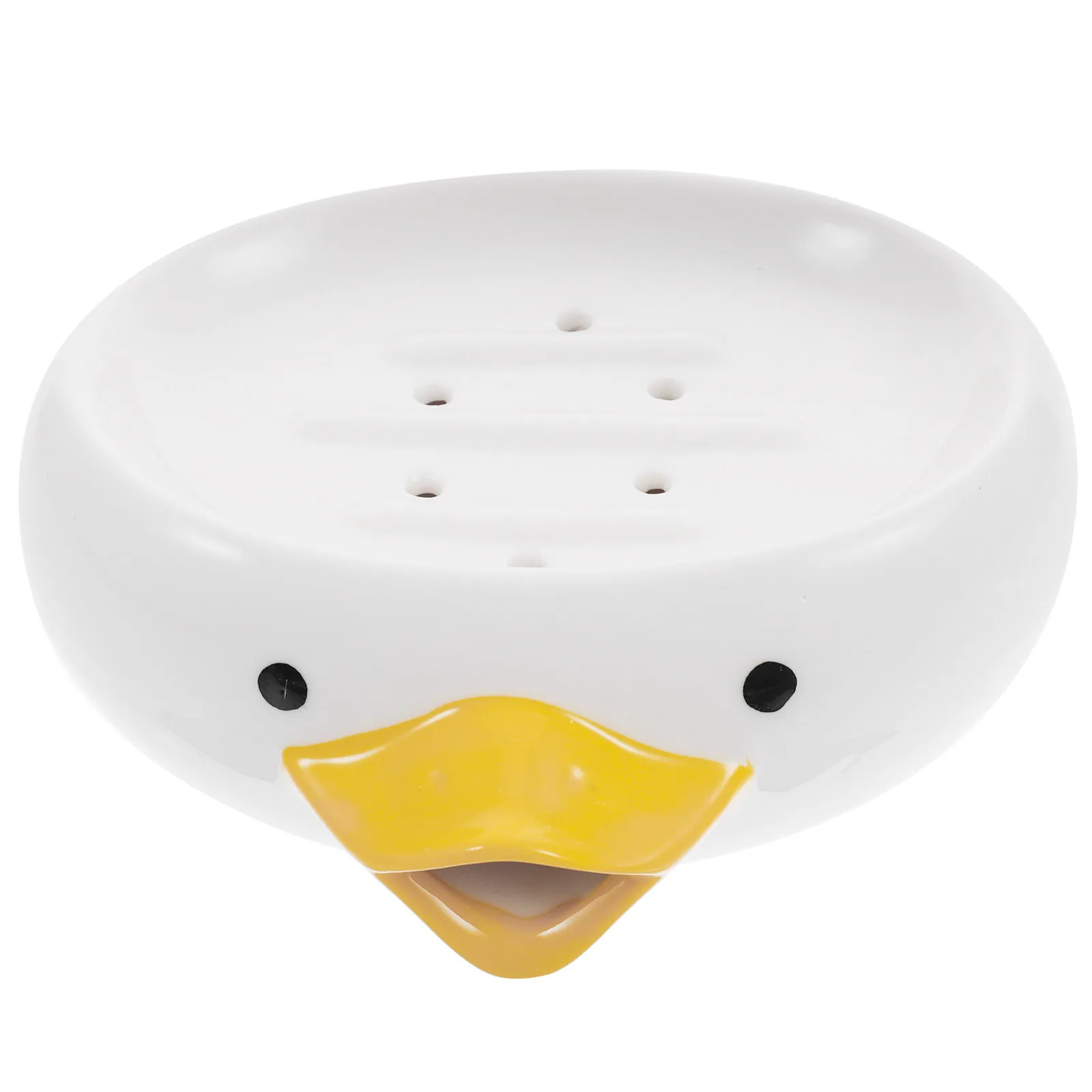 

Adorable White Soap Dish for Shower Drain Tray Suitable Sponges Small Items Bathroom Kitchen Laundry Ceramic Soap Holder Case