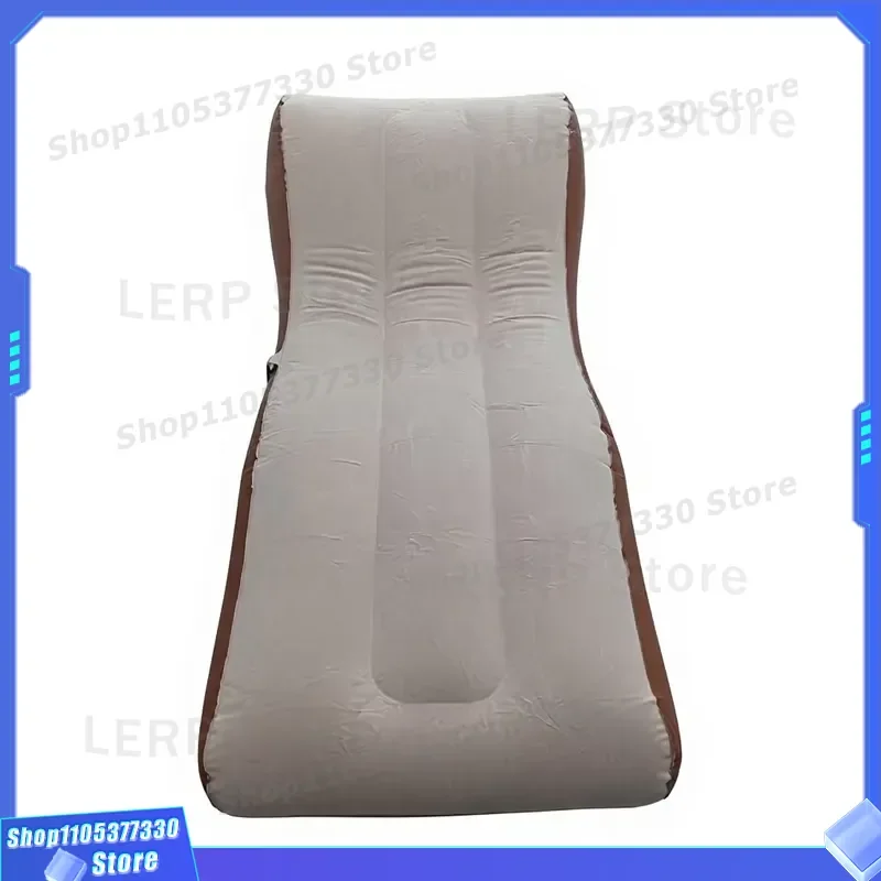 Portable PVC Flocking Inflatable Sofa Bed One Button Automatic Air Mattress for Indoor Outdoor Camping Travel Lounge Chair