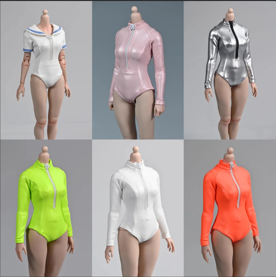 

1/6 Soldier Clothing Accessories Diving Suit Long Sleeved One-piece Half Body Swimsuit Model For 12'' Action Figure In Stock