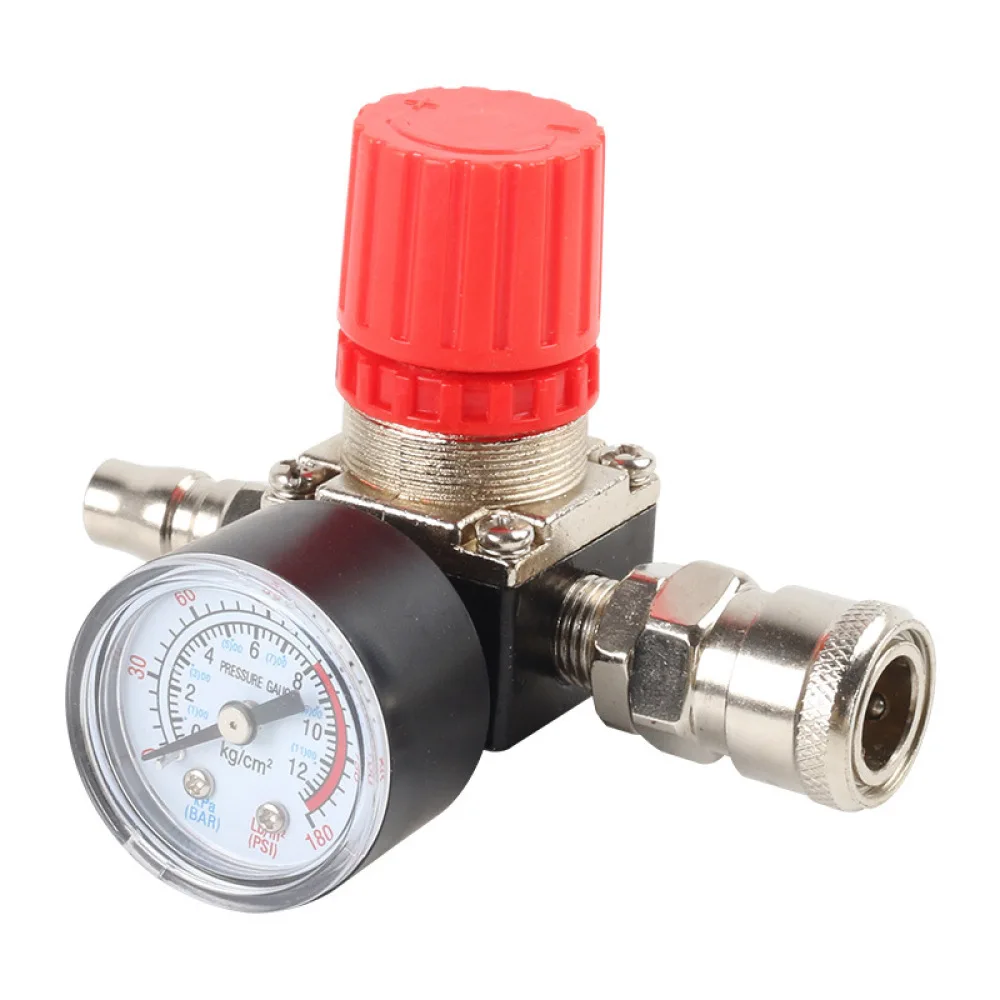 Air Compressor 120PSI Gauge Regulator Valve Square Iron German Interface Pneumatic Control Switch Component Gear