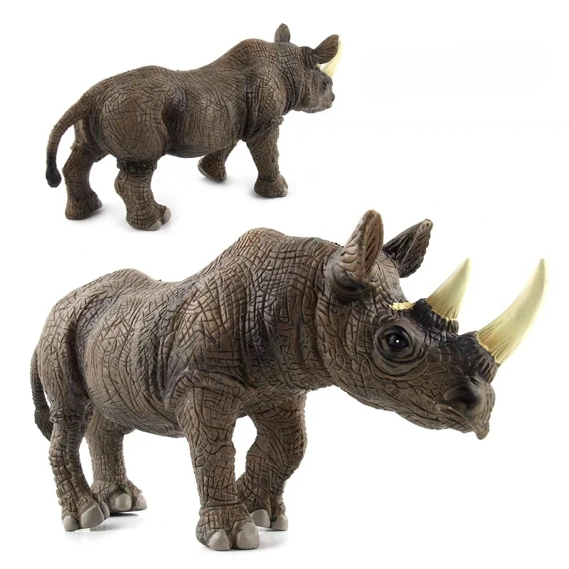 27.5cm Big size Black rhinoceros African animal toys wild animals Simulated Model PVC Figures Toys Model Action Figure Toy