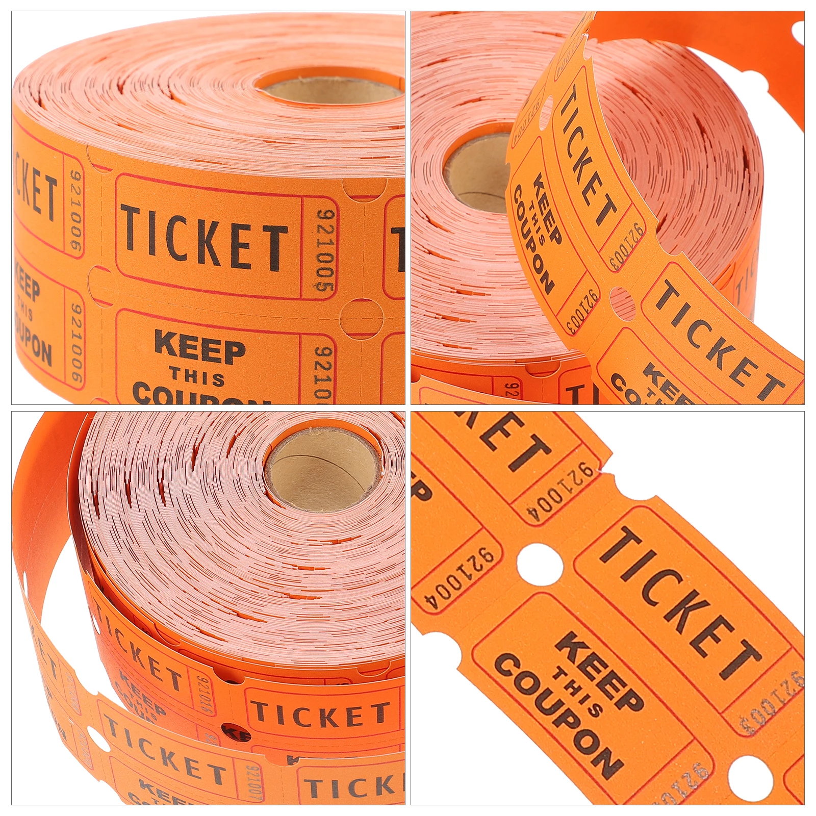 

1000pc Lottery Tickets Raffle Event Orange Paper Rolls for Celebrations Elections Games Vouchers Tickets Labels