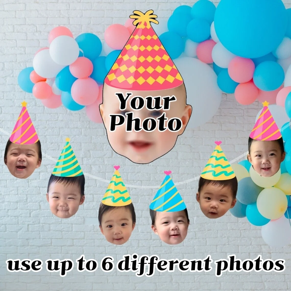 

Birthday Face Banner | Photo Birthday Banner | Birthday Sign | Birthday Garland | Custom Birthday Banner | Personalized Birthday