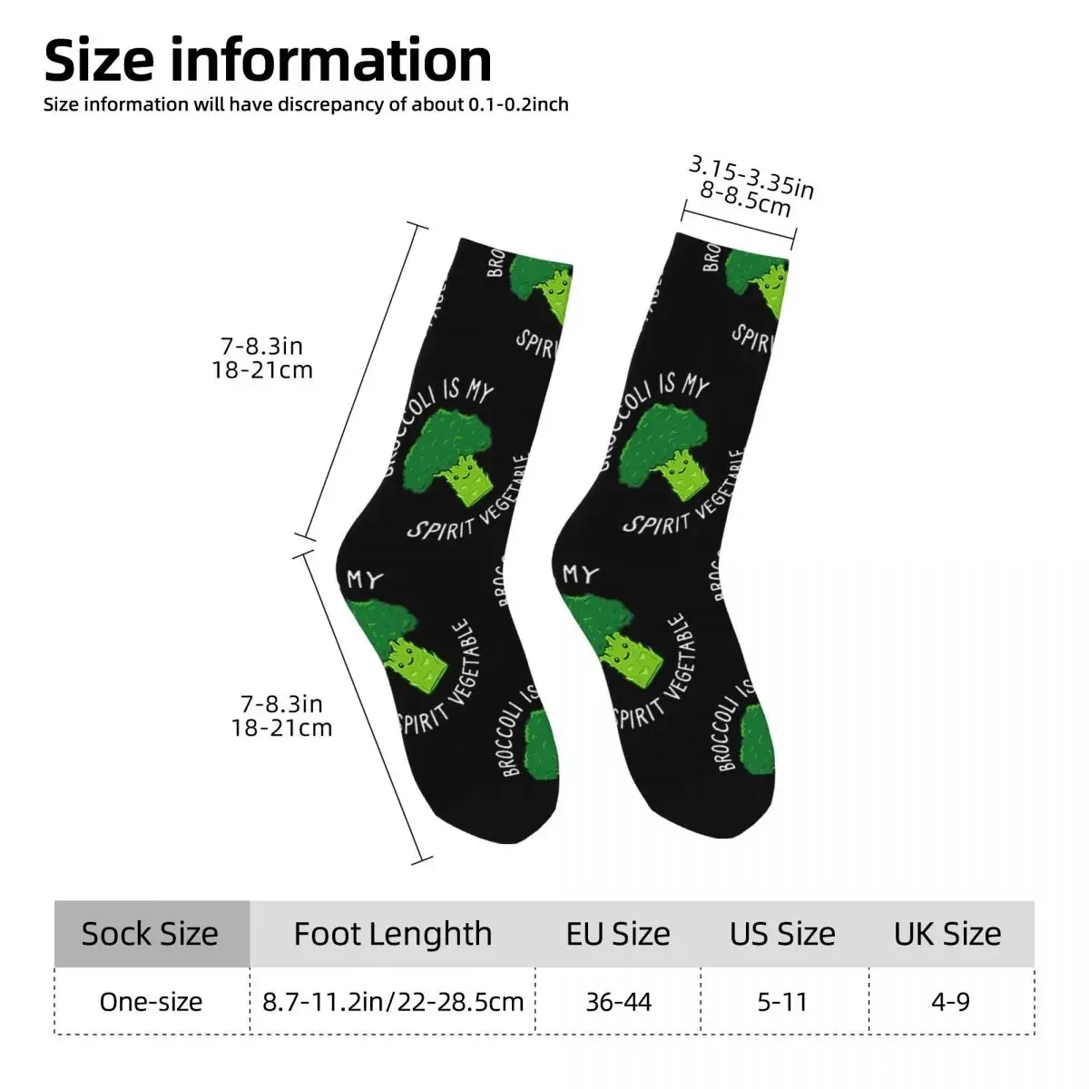 Broccoli Is My Spirit Vegetable Socks Harajuku High Quality Stockings All Season Long Socks Accessories Unisex Birthday Present