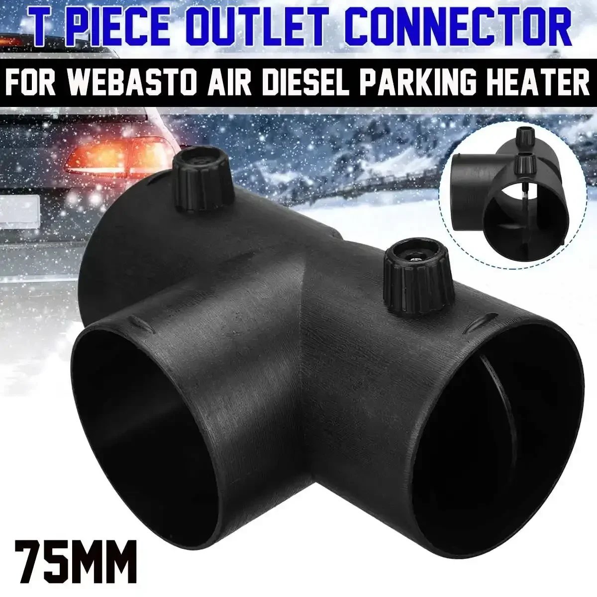 VERYUS 60mm Air Vent Ducting T-out Connector Elbow Pipe Outlet Exhaust Connector Joiner For Webasto Eberspaecher Diesel Parking