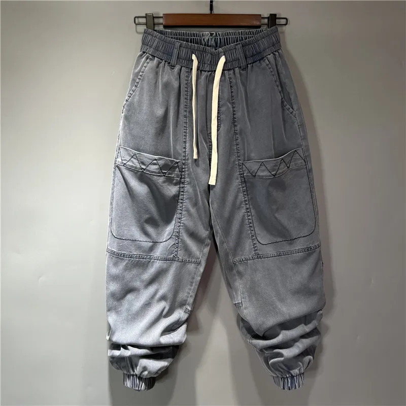 

Owen Seak Men Casual Cargo Harem Pants High Street Hip Hop Length Men's Clothing Sweatpants Autumn Winter Black Big Size