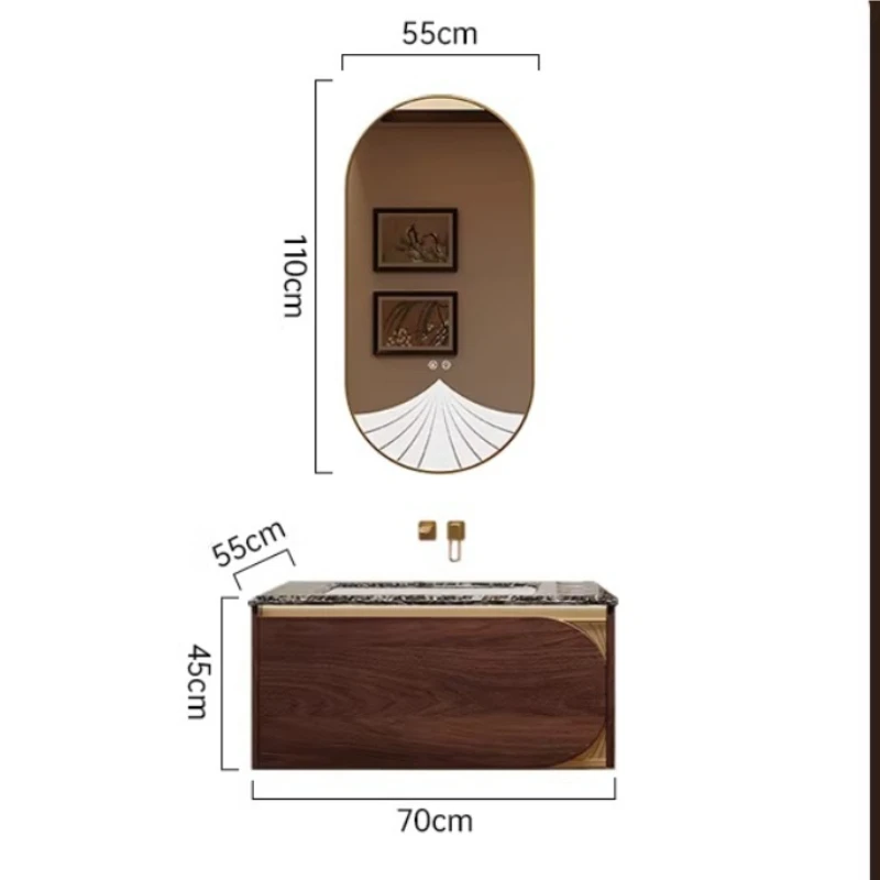 

Роскошный каменный шкаф для ванной комнаты с интегрированной раковиной, мраморный шкаф для ванной с встроенной раковиной.