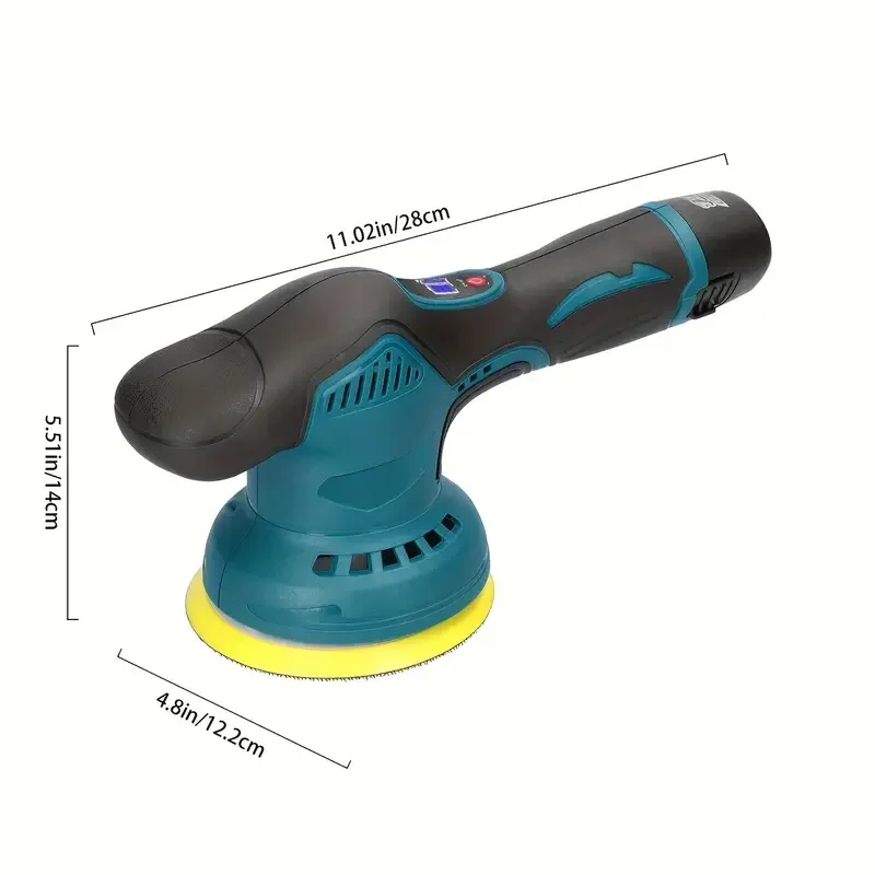 Cordless Car Buffer Polishing Machine Kit with Battery, Rubber Grip Design for Car Detailing & Scratch Removal, Includes 3 Buffi