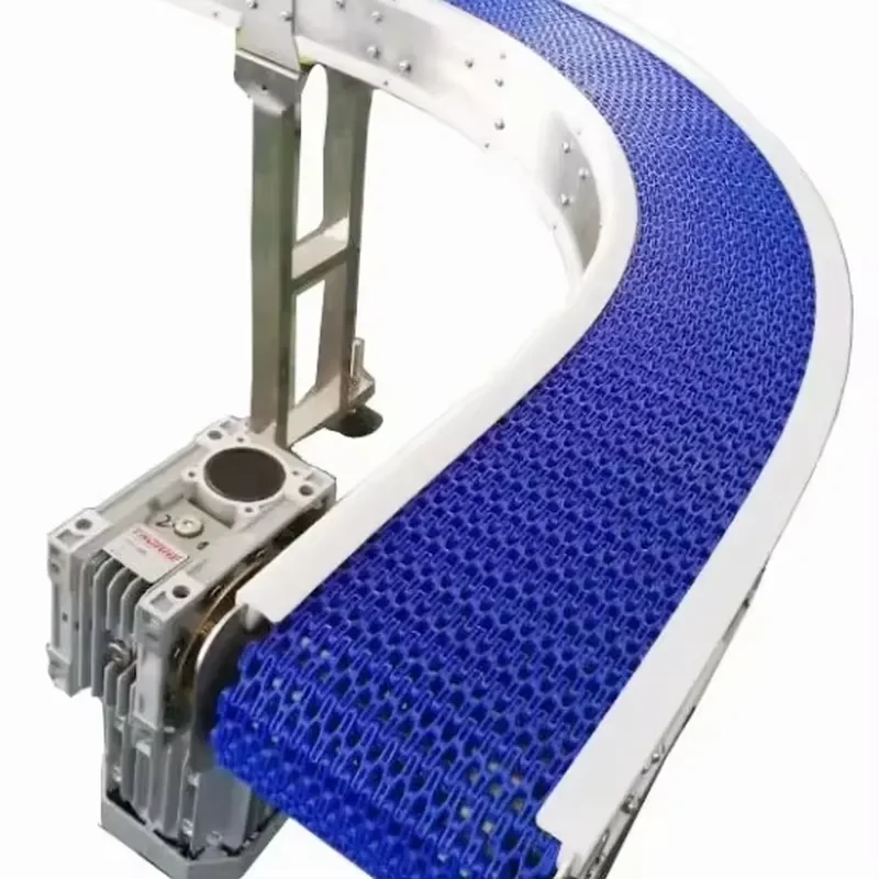 Customizable Plastic Chain Conveyor Sidewall Belt Line Plastic Module Chain Plate Turning Conveyor Plastic Table Top Conveyor