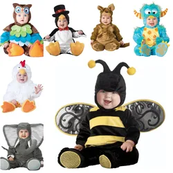 Halloween Christmas Purim Costume Baby Boy Clothes Girl Monkey Polar Bear Romper Baby Girl Costume Hat Socks Toddler Cosplay Set