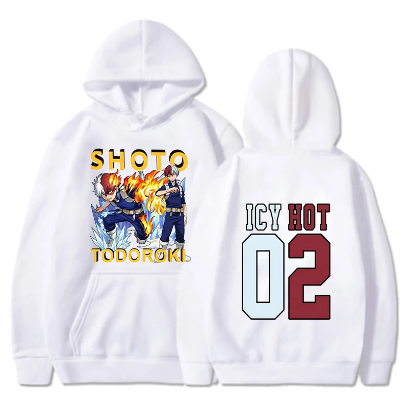 New Fashion Hoodies Anime Todoroki Shoto Printing Hoodie Harajuku Sweatshirts Women Men Long Sleeve Autumn Winter Clothes