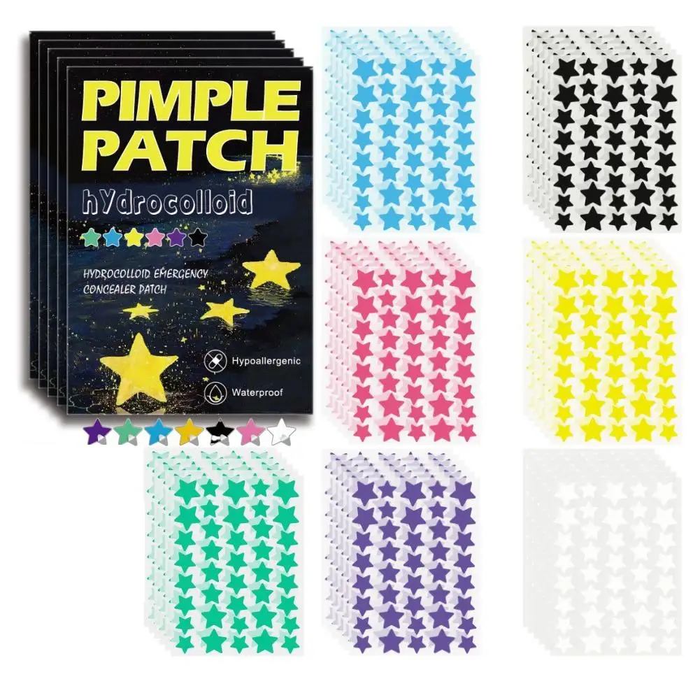 แผ่นแปะสิวไฮโดรคอลลอยด์ 1400 ชิ้น, แผ่นแปะสิวรูปทรงกลม, แผ่นแปะสิวรูปดาว, อุปกรณ์ดูแลผิวหน้า, สติ๊กเกอร์แปะสิว, อุปกรณ์เสริม