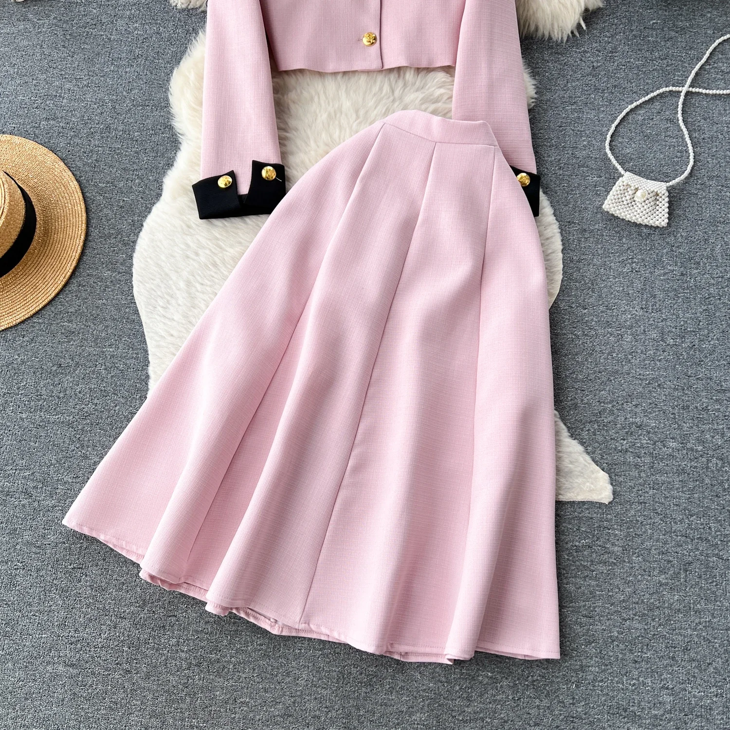 Women Two-Piece Sets Sexy Long Sleeve Single Breasted Top and High Waist Slim Skirt Korean Fashion Casual Autumn Winter Clothing