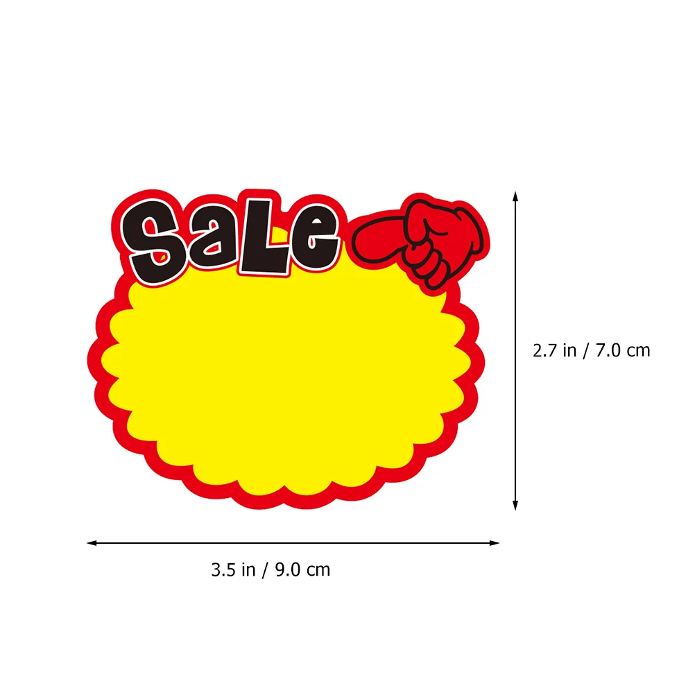 50 Pcs Commodity Price Tag Advertising Signs Label Promotional White Card Advertisement Tags Stickers