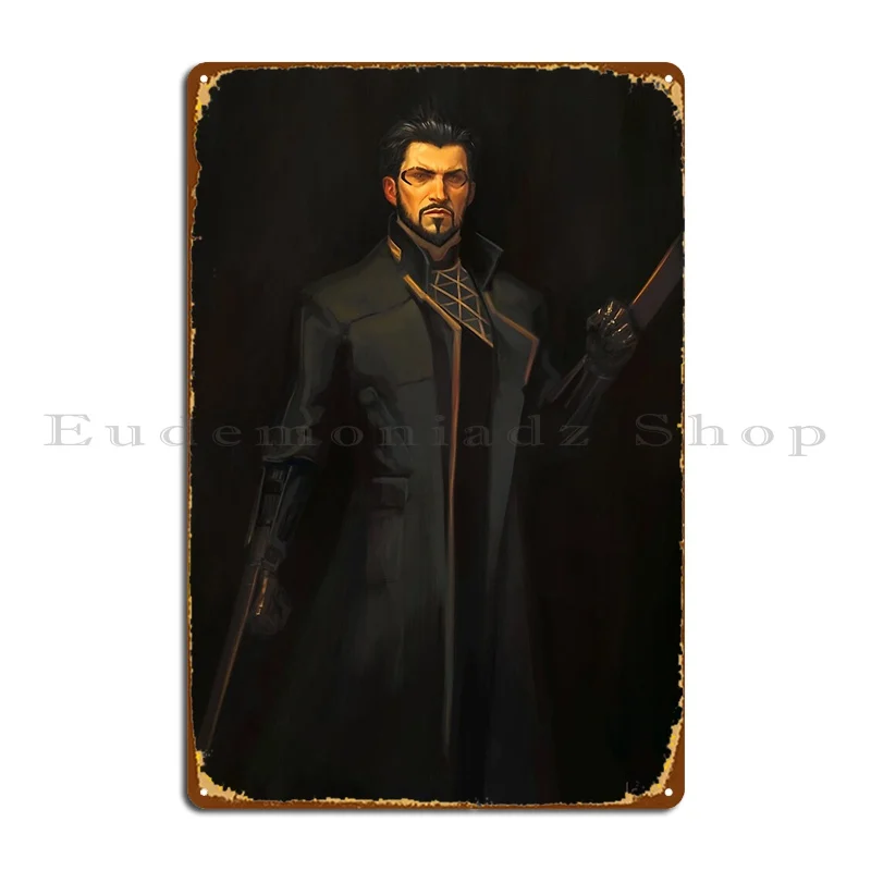 Adam Jensen Meets Dishonored Metal Sign Club Cave Garage Cinema designer Tin Sign Poster