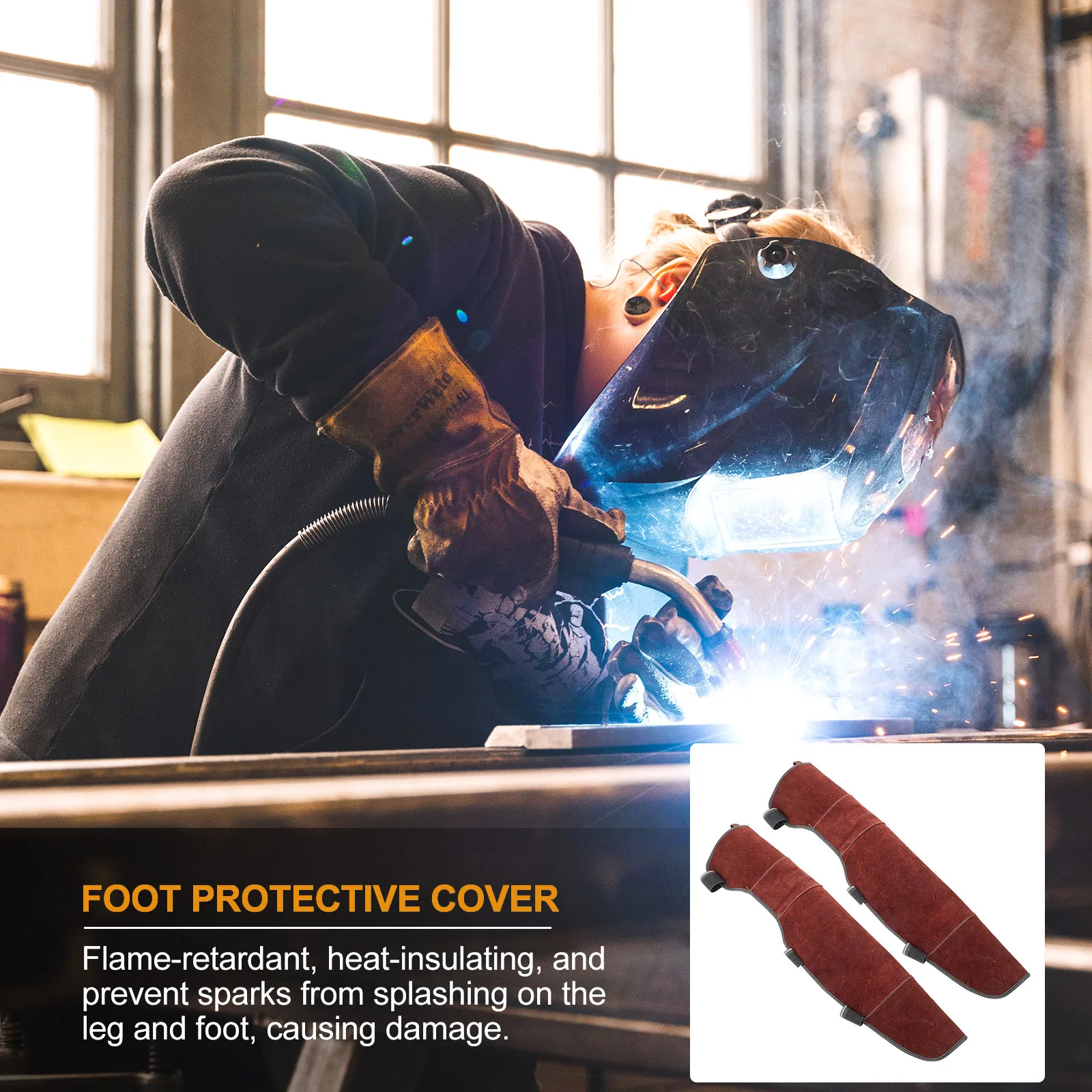 

1 Pair Welding Knee Covers Heavy Duty Wear-Resistant Leg Protective Pads Comfortable Breathable Cover for Welding Leg Protection