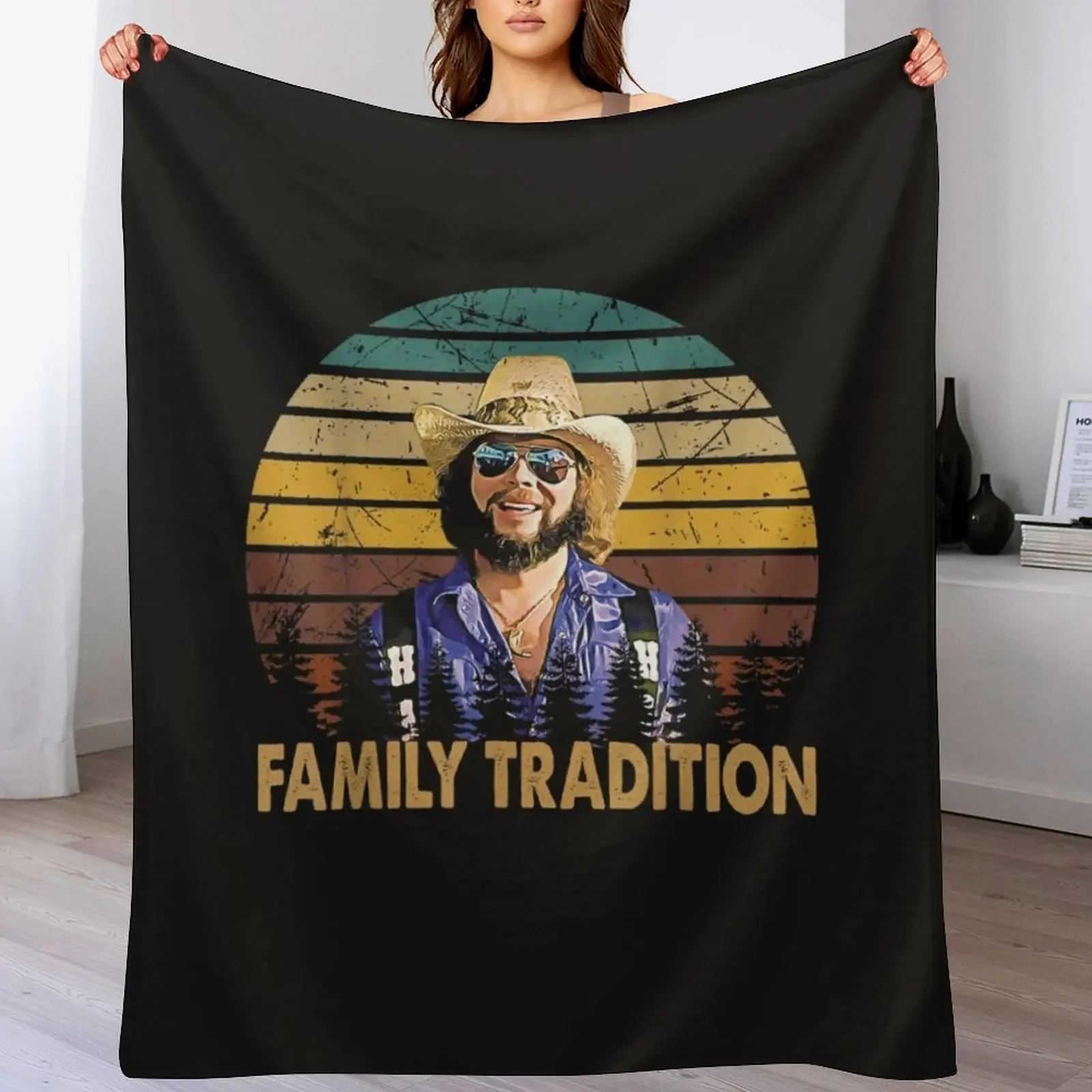 Vintage Hank Arts Williams Country Music Outfits Family Traditions Throw Blanket Kid'S Decorative Beds Luxury Designer Blankets