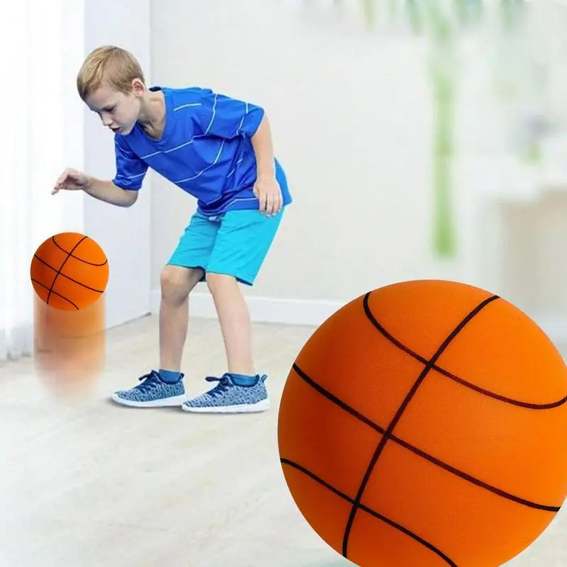 Bouncing Mute Ball Indoor Silent Basketball 24cm Foam Basketball Silent Soft Ball Size 7 Air Bounce Basket Ball 3/5/7 Sports Toy