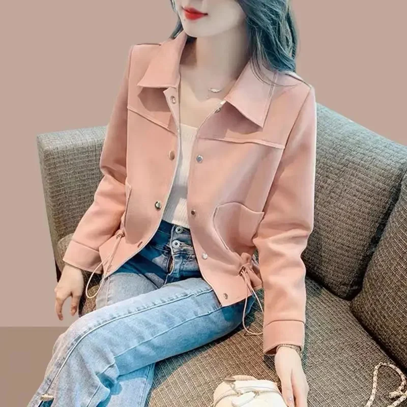 

Women Windbreaker Short Jacket 2025 Spring New Feminine Temperament Sweet Jackets Fashion Women's Top Ladies Coat Outcoat