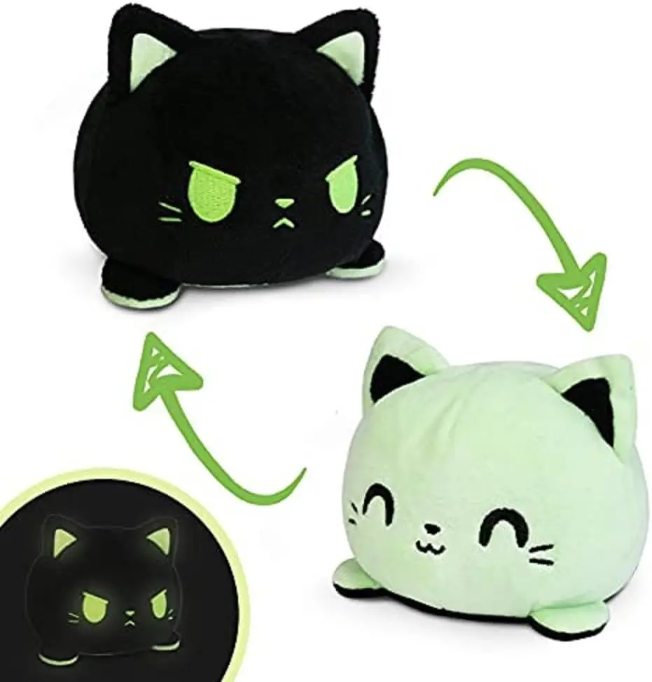

Reversible Cat Plushie - Glow in the Dark - Cute Sensory Fidget Stuffed Animals