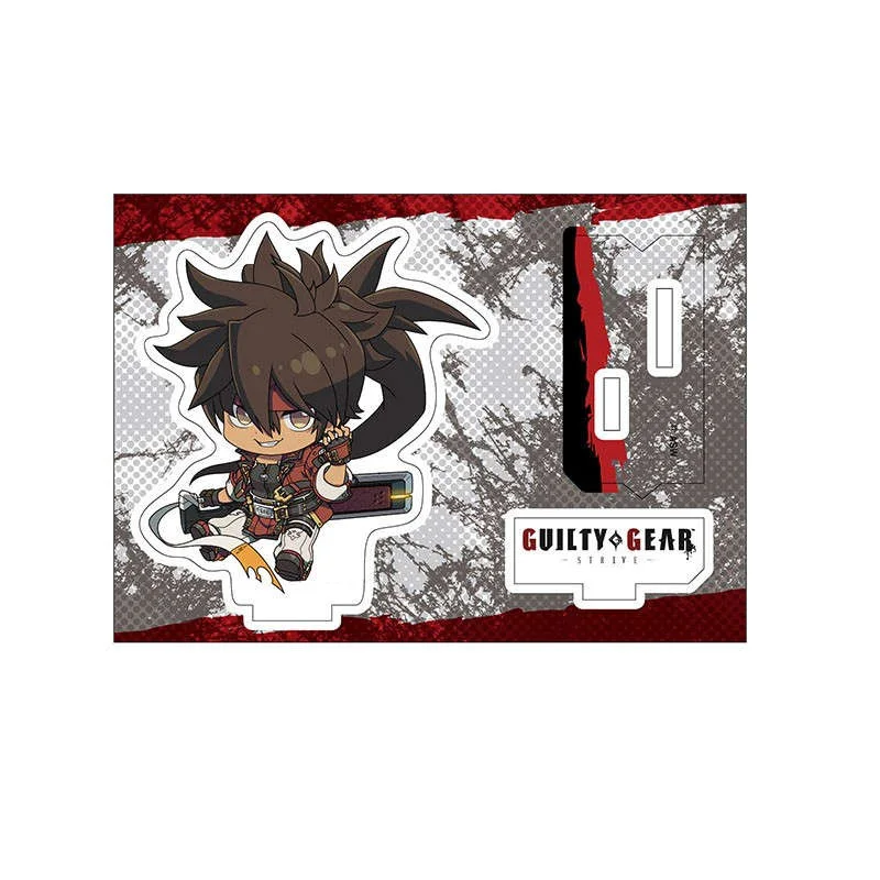 Anime Fans Gifts Guilty Gear Kiske Bridget Testament Baiken HD Figures Double insertion Acrylic Stand Desktop Ornament About10cm
