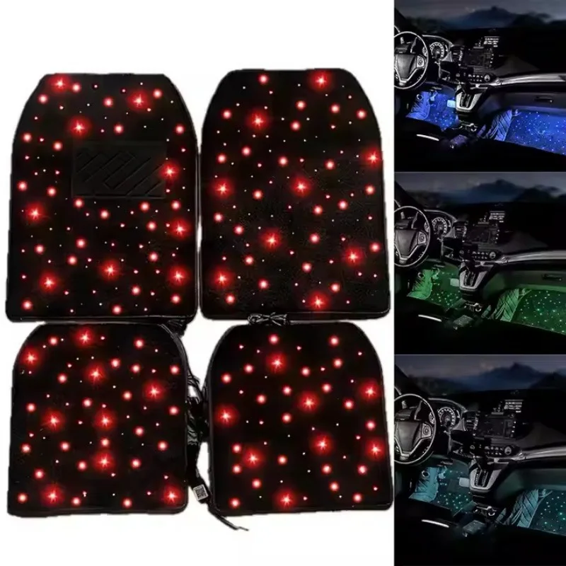

New automotive general purpose RGB starry sky atmosphere interior light LED gypsy luminous floor mat light Car floor mat light