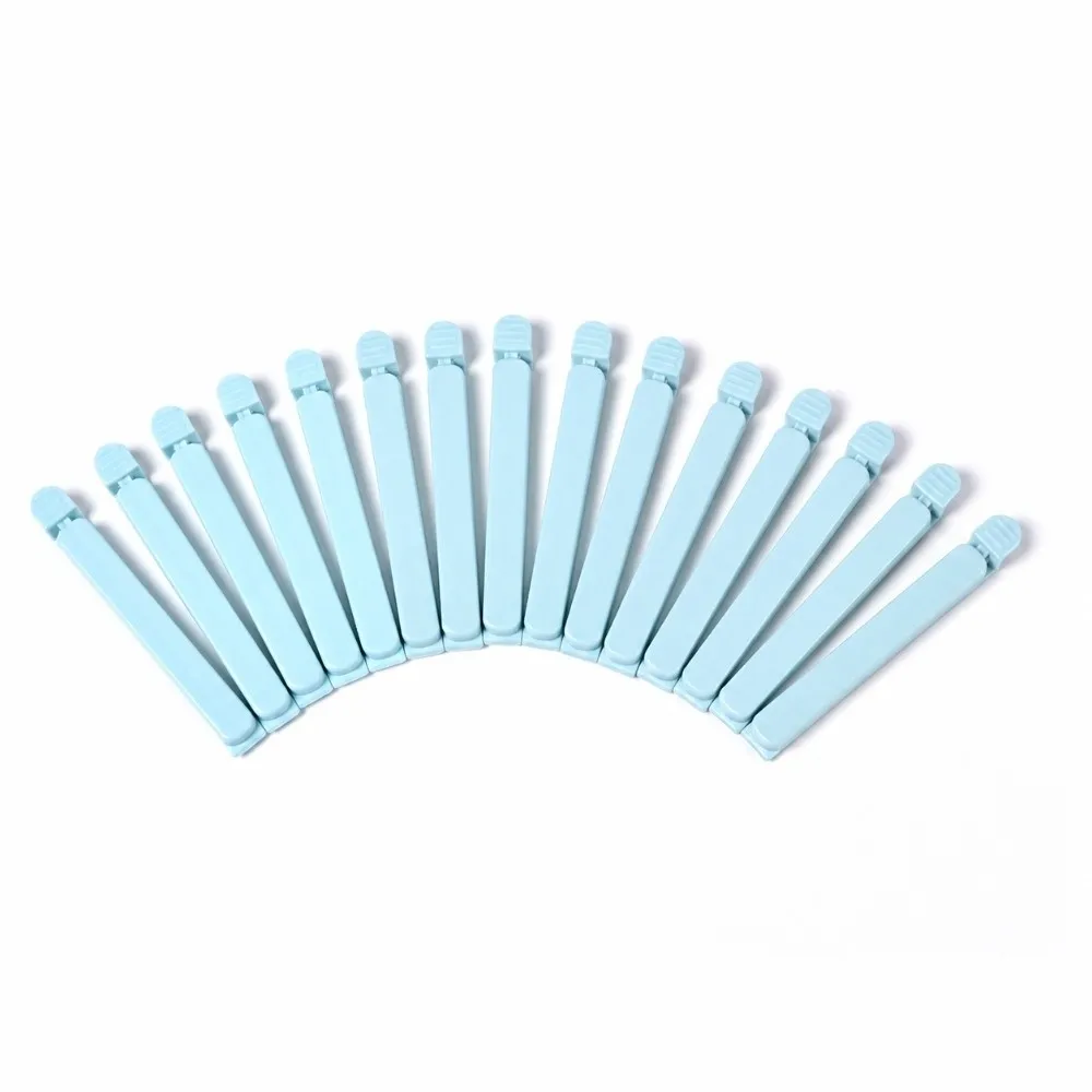 15 PCS Plastic Food Bag Sealing Clip Blue Reusable Snack Package Clip Portable Design Practical Plastic Sealing Clip