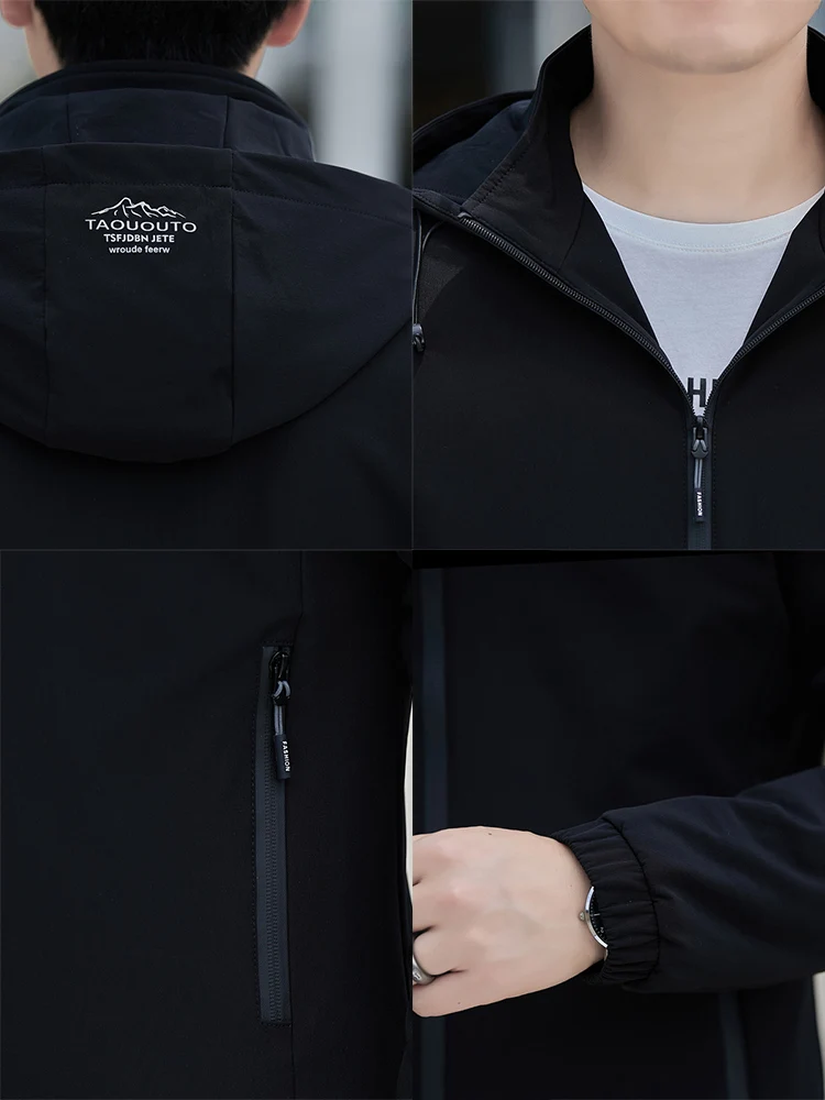   Tendance hommes Jaet Slim Fit décontracté Spor Faion mince vêtements pour hommes printemps automne nouveau Sle fermeture éclair décoré Polyester N...