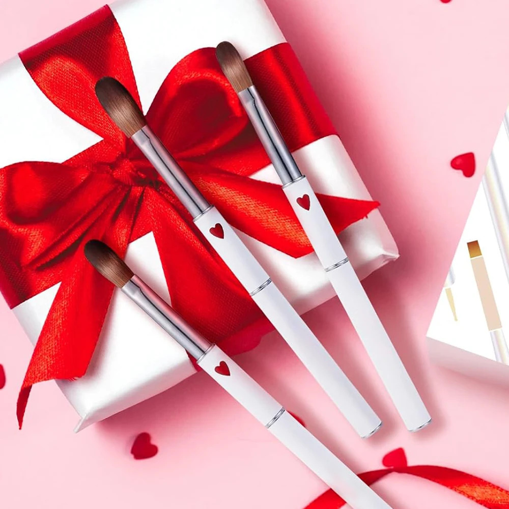 White Heart Nail Acrylic Pen Brush 17/19/21mm Acrylic Application Brushes Nail Powder Extension Carving DIY Manicure Supplies