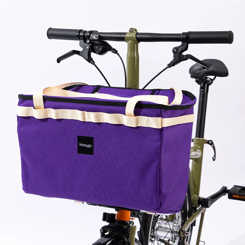 Heasygo Bike Front Bag for Brompton 21L Large Capacity Cycling Vegetables Bag Pet Bag Bicycle Portable Shoulder Bag