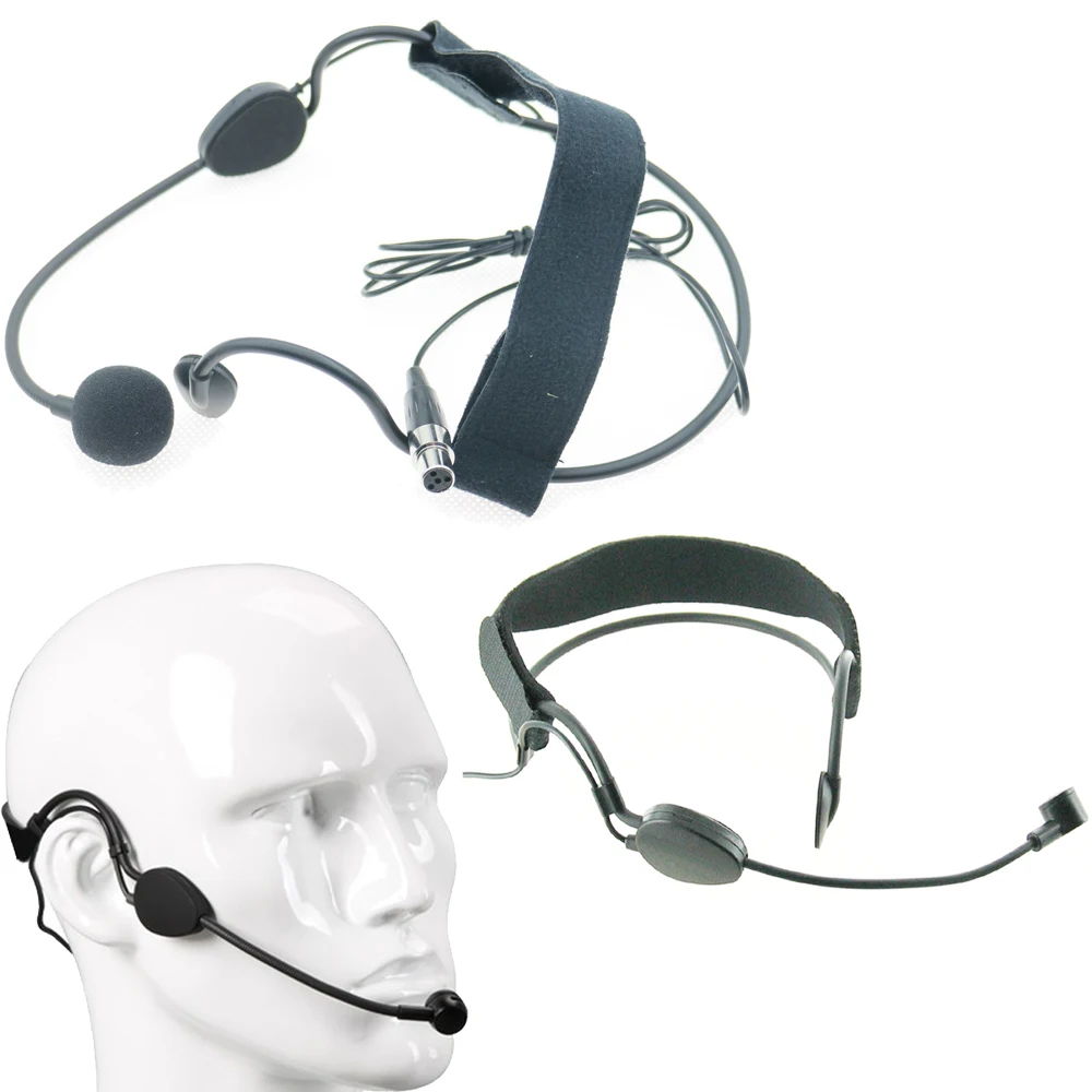 Nero SM28 Headwear microfono cardioide per Shure Wireless BeltPack Headset System TA4F Mini