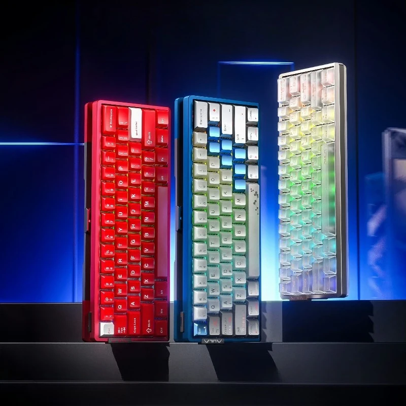 AULA AG60 لوحة مفاتيح ذات محور مغناطيسي لوحة مفاتيح سلكية مخصصة جميع الألومنيوم RGB للألعاب الرياضية الإلكترونية عقد مخصص لا يعرف الخوف FPS