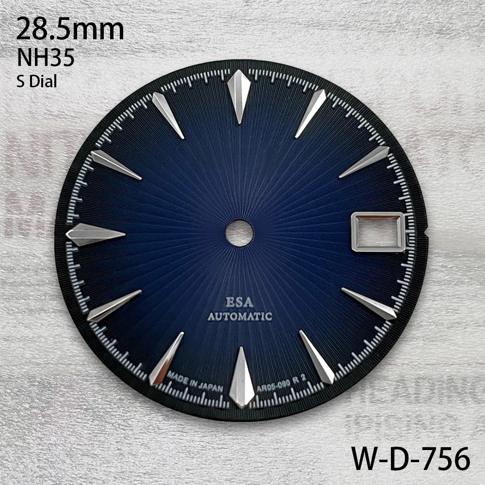 28.5mm S Logo Cocktail Dial Suitable For NH35 Japan Movement Vertical Stripe High Quality Dial Watch Modification Accessories