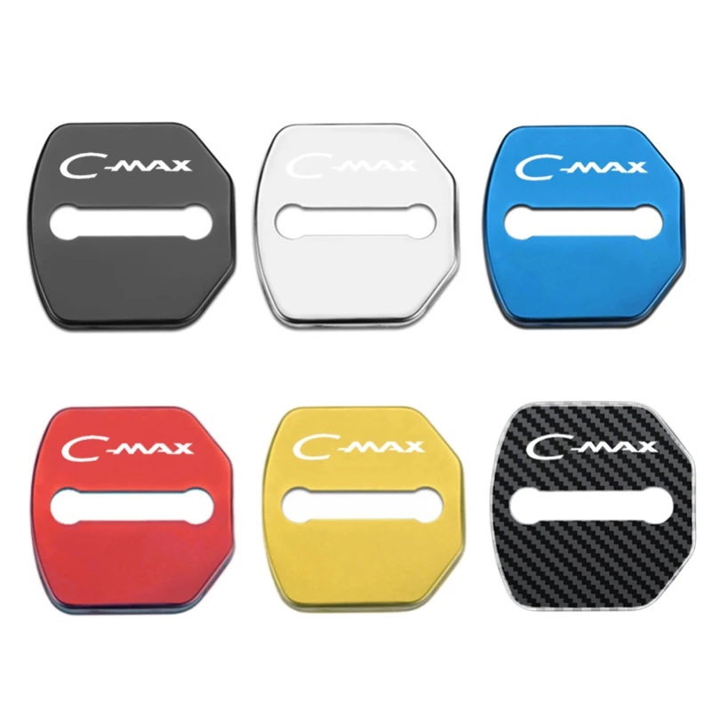4pcs/set Car Styling Door Lock Protective Covers Case Anti-rust Stickers for Ford C-MAX Cmax Logo Auto Decorative Accessories - view 2
