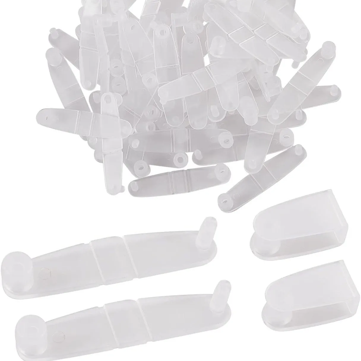 300pcs Transparent Black PP Plastic Buckle Keychain Clip Connection Folding Ornament Keyring Key Chain DIY Accessories