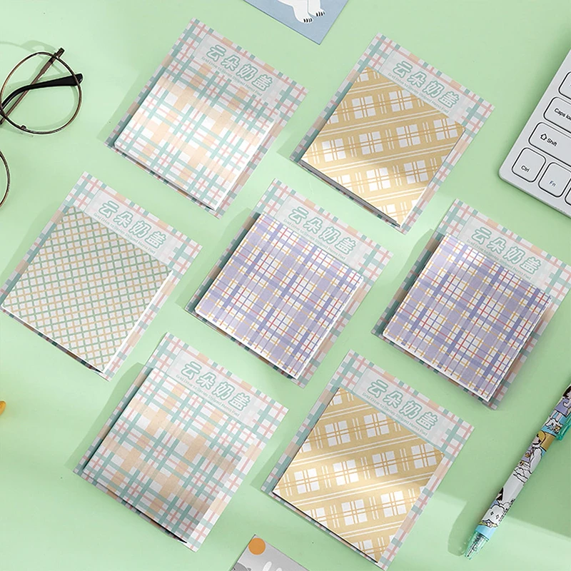 

60 шт./упаковка, простая сетка, квадратные заметки, липкая заметка, ежедневное сообщение, альбом для вырезок, декоративный материал, подложка, бумага ﻿ стикеры