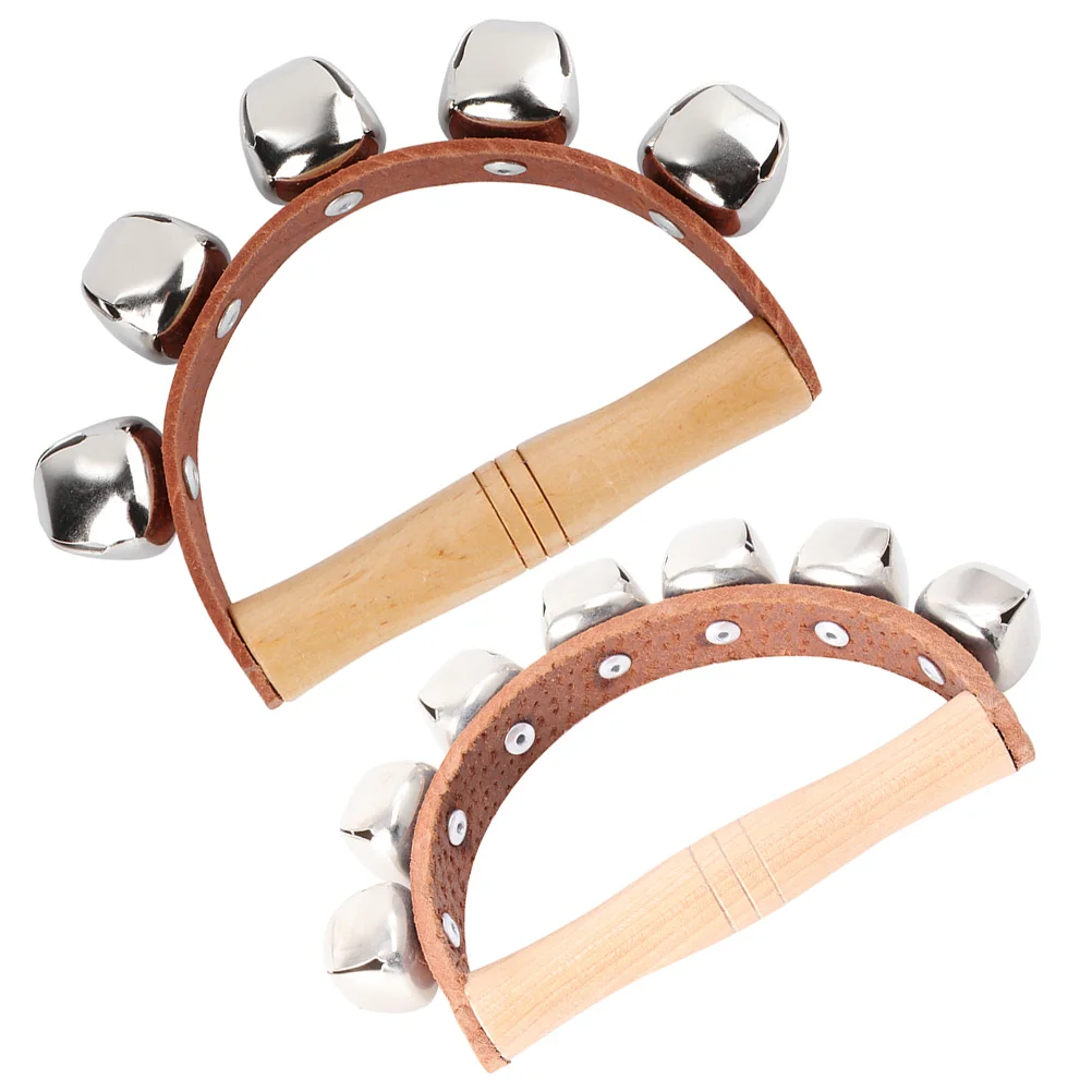 2 uds juguetes de campana de mano instrumentos musicales pandereta para niños juguetes de percusión aprendizaje